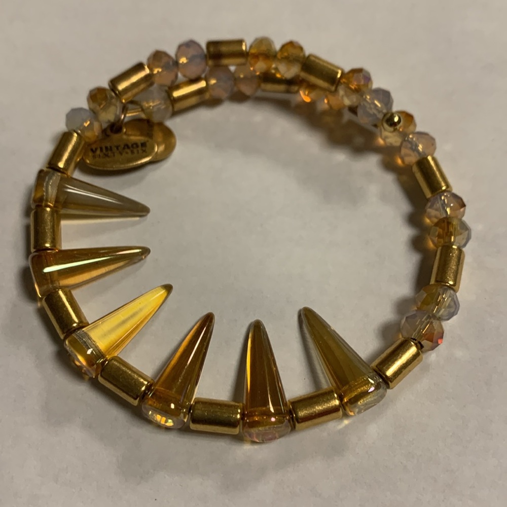 3/$20 Alex and Ani shiny gold beaded wrap bracelet